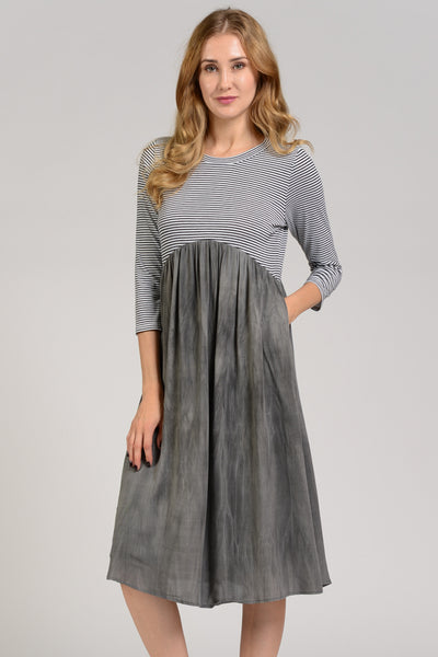 The Savannah Midi Dress - Charcoal - Twelve9 Printing