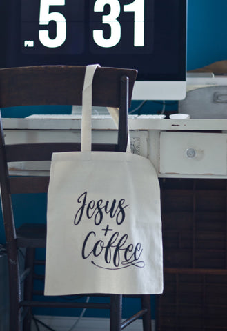 Jesus + Coffee // Canvas Tote - Twelve9 Printing